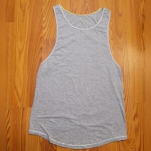Lululemon Ravi Tank Sz 6? Hyper Stripe Heathered Medium Grey Ghost W1H59S Womens